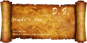 Dugár Ida névjegykártya